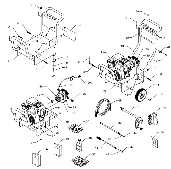 GENERAC 1450-0 parts breakdown